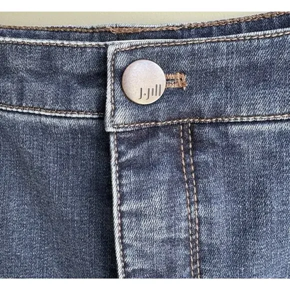 J JILL Denim Smooth Fit Skirt Size 16 | Dark Wash Cotton Classic Casual Preppy - Picture 4 of 9